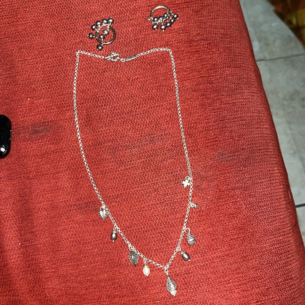 Designer Michael Bromberg Dainty Silver Charm Necklace with Fine Chain